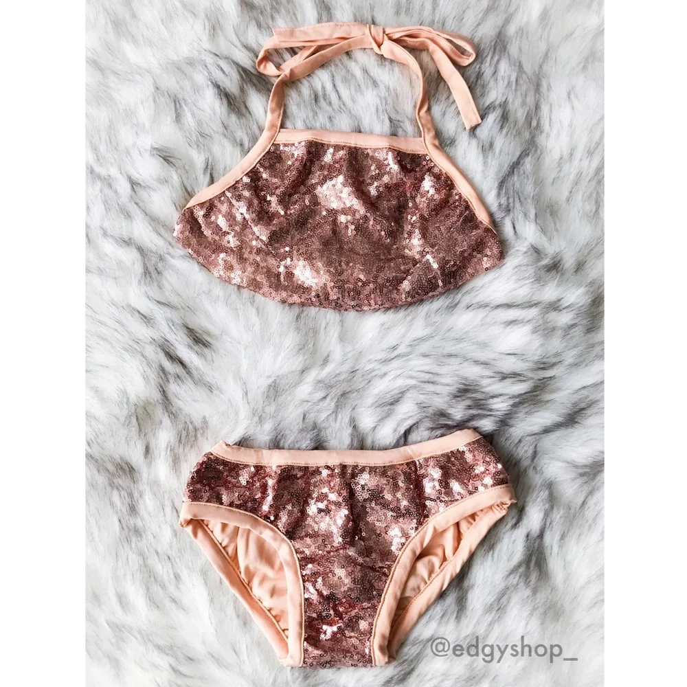 Sequin High Neck Halter Bikini - Picture 1 of 5